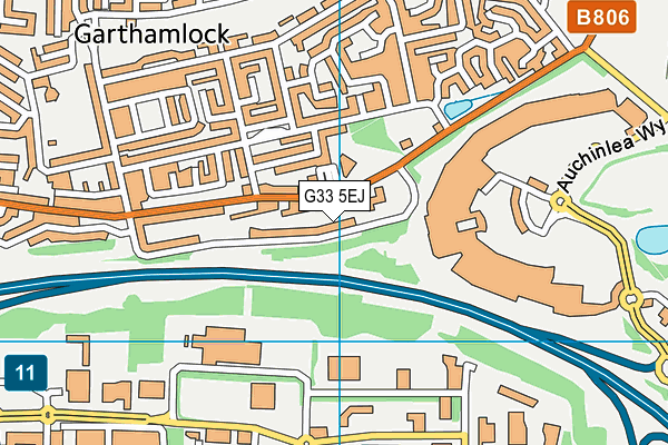 G33 5EJ map - OS VectorMap District (Ordnance Survey)