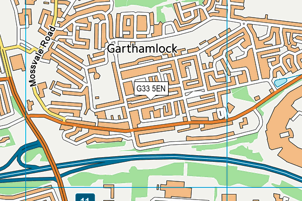 G33 5EN map - OS VectorMap District (Ordnance Survey)