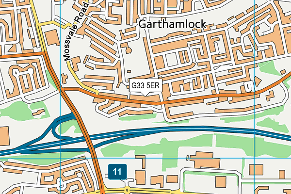 G33 5ER map - OS VectorMap District (Ordnance Survey)