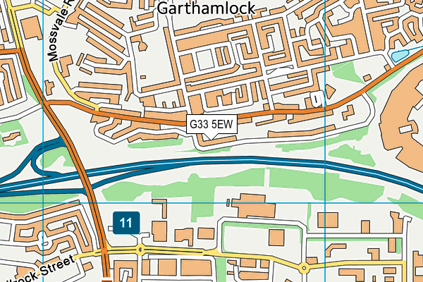 G33 5EW map - OS VectorMap District (Ordnance Survey)