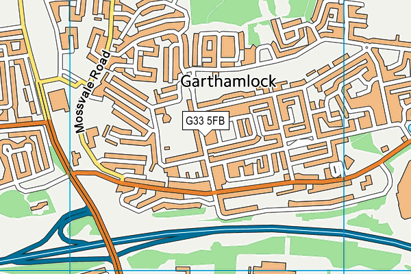 G33 5FB map - OS VectorMap District (Ordnance Survey)