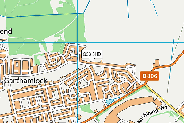 G33 5HD map - OS VectorMap District (Ordnance Survey)