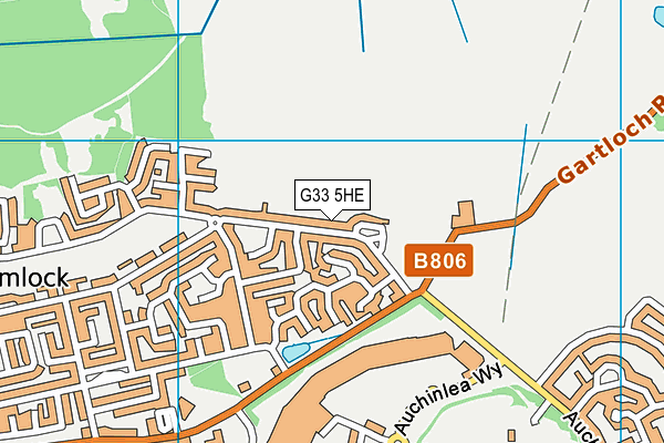 G33 5HE map - OS VectorMap District (Ordnance Survey)