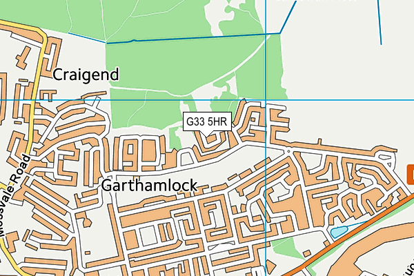 G33 5HR map - OS VectorMap District (Ordnance Survey)