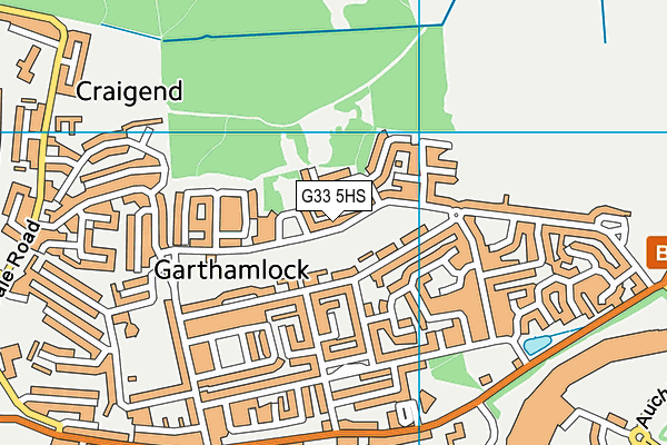 G33 5HS map - OS VectorMap District (Ordnance Survey)