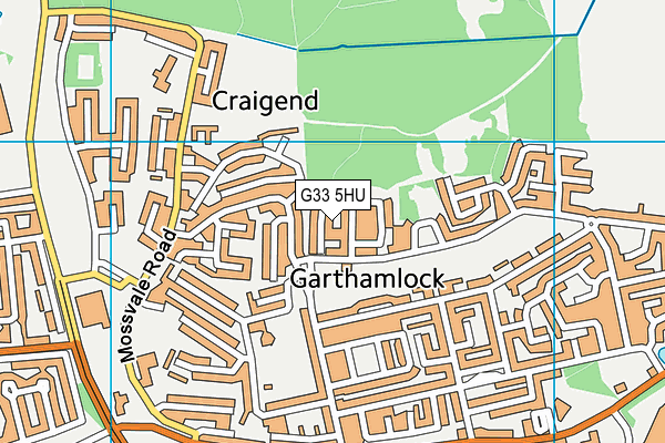 G33 5HU map - OS VectorMap District (Ordnance Survey)