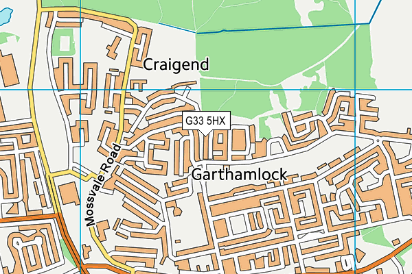 G33 5HX map - OS VectorMap District (Ordnance Survey)