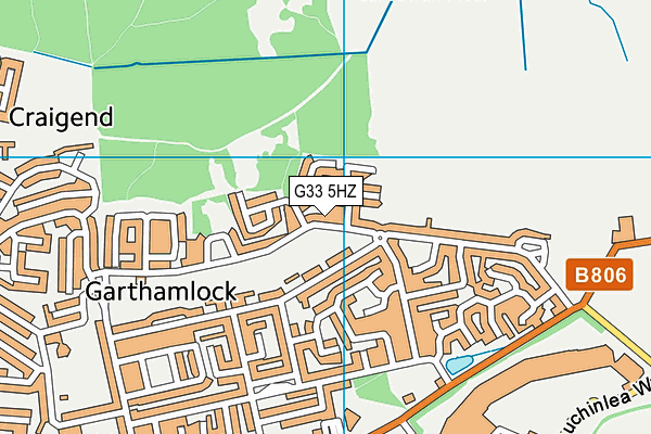 G33 5HZ map - OS VectorMap District (Ordnance Survey)