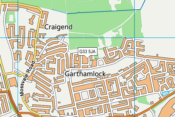G33 5JA map - OS VectorMap District (Ordnance Survey)