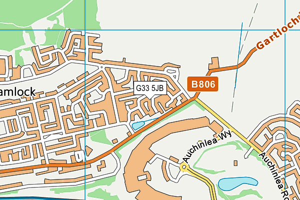 G33 5JB map - OS VectorMap District (Ordnance Survey)