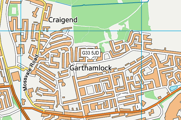 G33 5JD map - OS VectorMap District (Ordnance Survey)