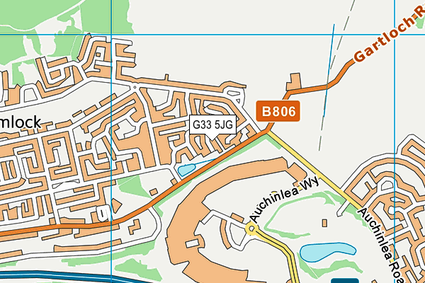 G33 5JG map - OS VectorMap District (Ordnance Survey)