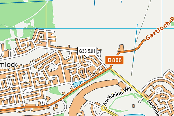 G33 5JH map - OS VectorMap District (Ordnance Survey)