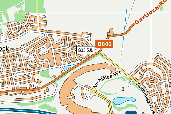 G33 5JL map - OS VectorMap District (Ordnance Survey)