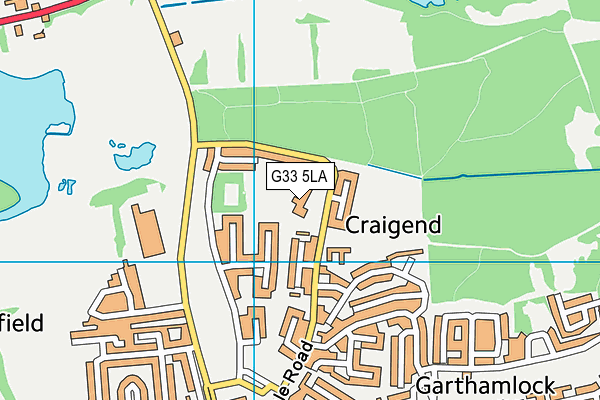 G33 5LA map - OS VectorMap District (Ordnance Survey)