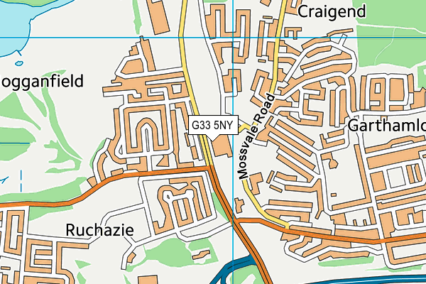 G33 5NY map - OS VectorMap District (Ordnance Survey)