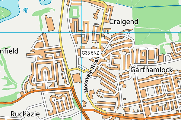 G33 5NZ map - OS VectorMap District (Ordnance Survey)