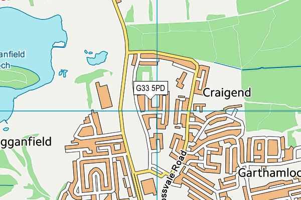 G33 5PD map - OS VectorMap District (Ordnance Survey)