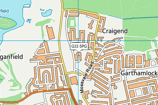 G33 5PG map - OS VectorMap District (Ordnance Survey)