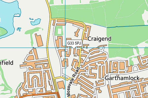 G33 5PJ map - OS VectorMap District (Ordnance Survey)