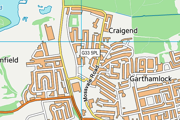 G33 5PL map - OS VectorMap District (Ordnance Survey)