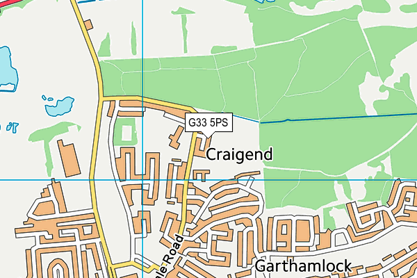 G33 5PS map - OS VectorMap District (Ordnance Survey)