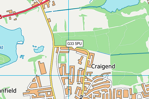 G33 5PU map - OS VectorMap District (Ordnance Survey)