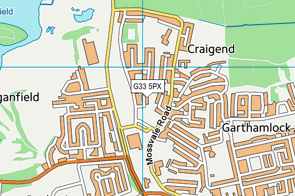 G33 5PX map - OS VectorMap District (Ordnance Survey)