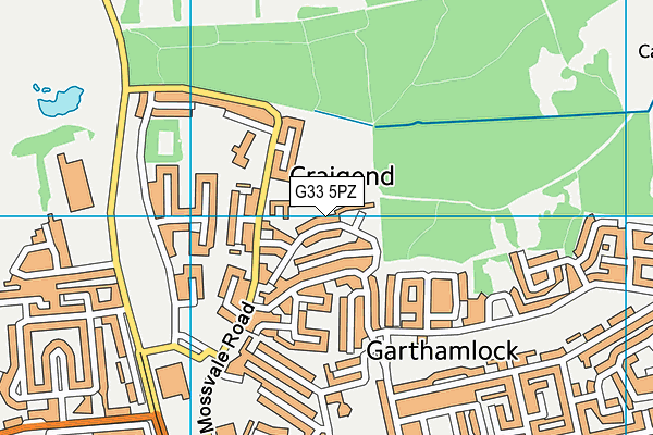 G33 5PZ map - OS VectorMap District (Ordnance Survey)
