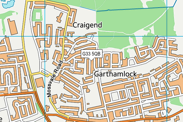 G33 5QB map - OS VectorMap District (Ordnance Survey)