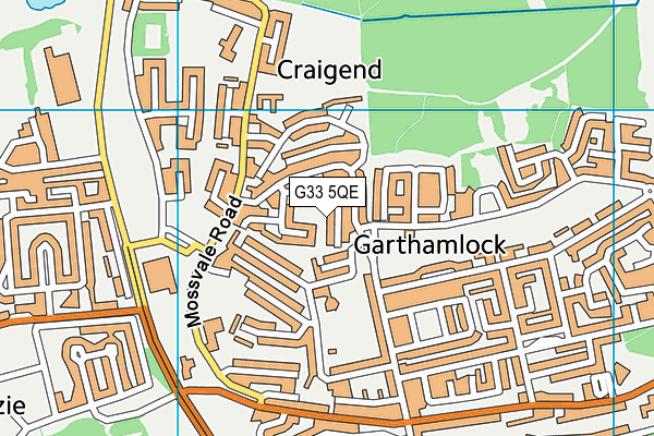 G33 5QE map - OS VectorMap District (Ordnance Survey)