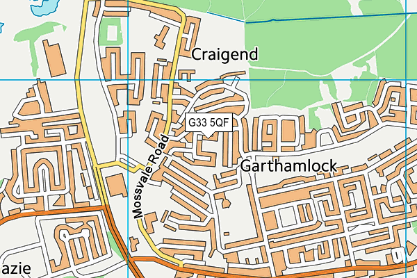 G33 5QF map - OS VectorMap District (Ordnance Survey)