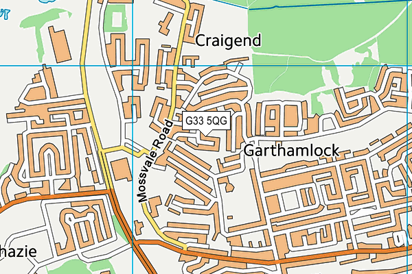 G33 5QG map - OS VectorMap District (Ordnance Survey)