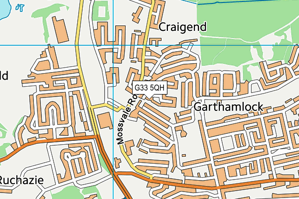 G33 5QH map - OS VectorMap District (Ordnance Survey)