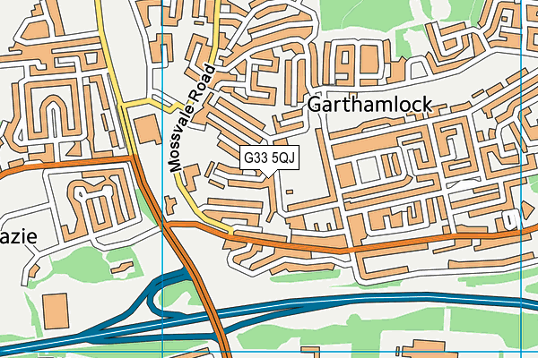 G33 5QJ map - OS VectorMap District (Ordnance Survey)
