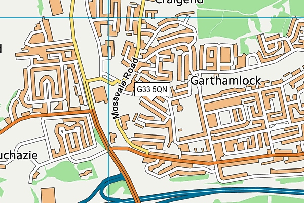 G33 5QN map - OS VectorMap District (Ordnance Survey)
