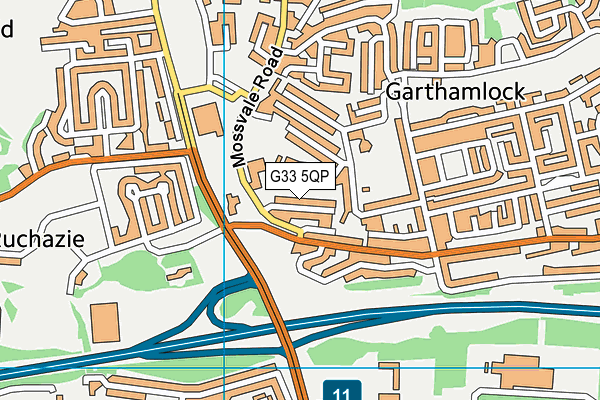 G33 5QP map - OS VectorMap District (Ordnance Survey)