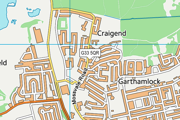 G33 5QR map - OS VectorMap District (Ordnance Survey)