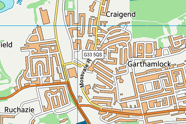 G33 5QS map - OS VectorMap District (Ordnance Survey)