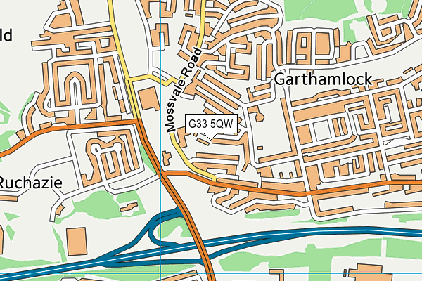 G33 5QW map - OS VectorMap District (Ordnance Survey)