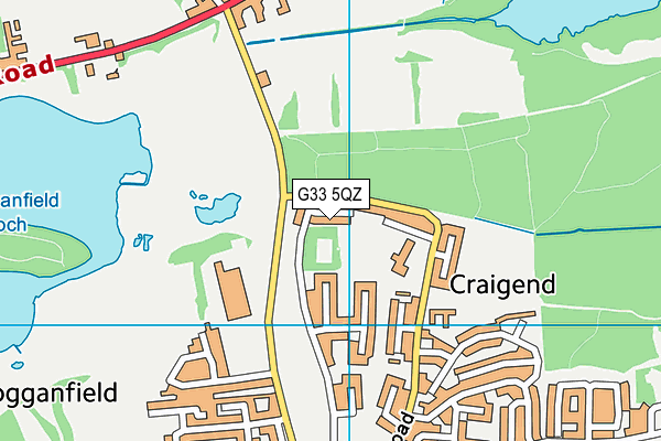 G33 5QZ map - OS VectorMap District (Ordnance Survey)