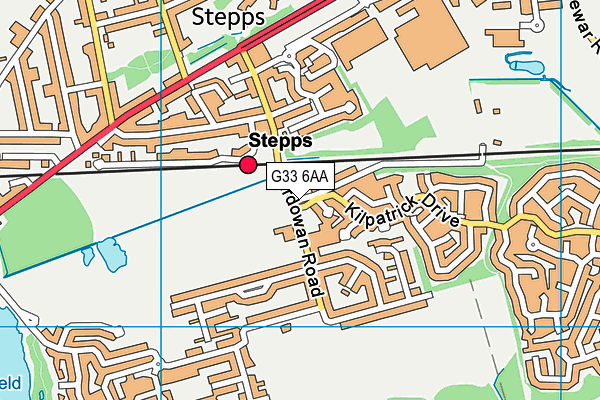 G33 6AA map - OS VectorMap District (Ordnance Survey)
