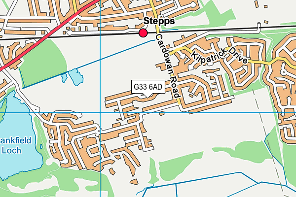 G33 6AD map - OS VectorMap District (Ordnance Survey)
