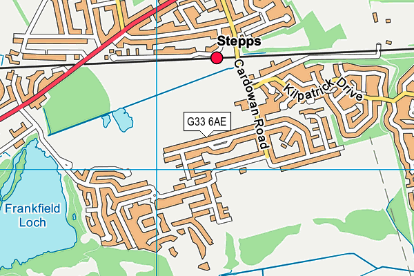 G33 6AE map - OS VectorMap District (Ordnance Survey)