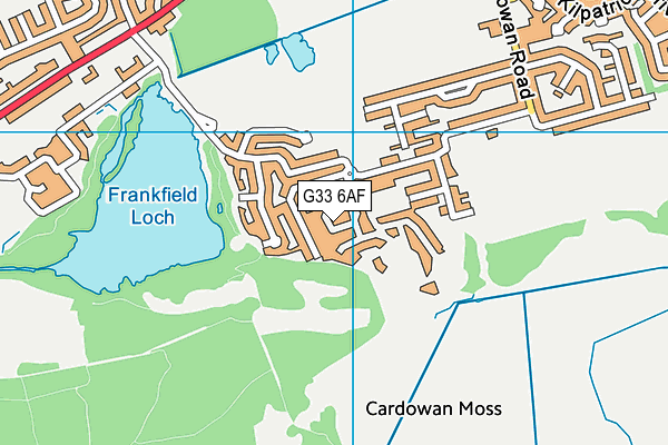 G33 6AF map - OS VectorMap District (Ordnance Survey)