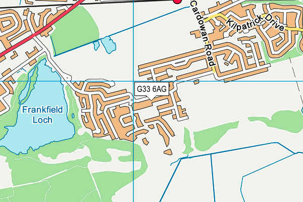 G33 6AG map - OS VectorMap District (Ordnance Survey)