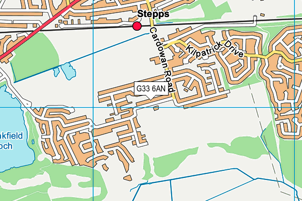 G33 6AN map - OS VectorMap District (Ordnance Survey)