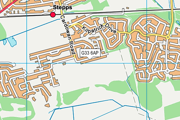 G33 6AP map - OS VectorMap District (Ordnance Survey)