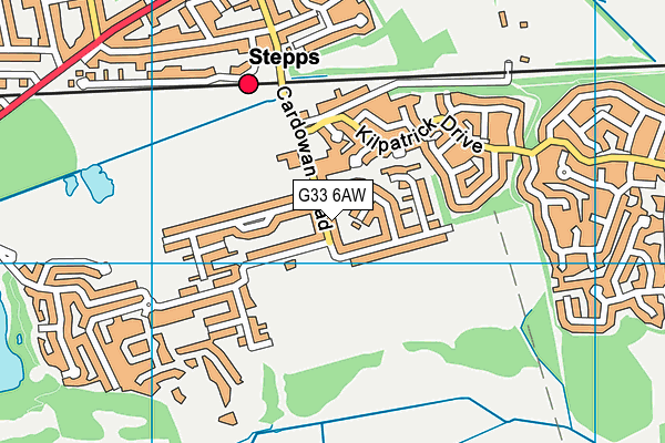 G33 6AW map - OS VectorMap District (Ordnance Survey)
