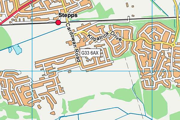 G33 6AX map - OS VectorMap District (Ordnance Survey)